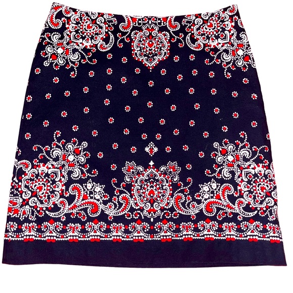 Talbots Red white & Blue printed mini skirt Womens Size 2P - Picture 6 of 11